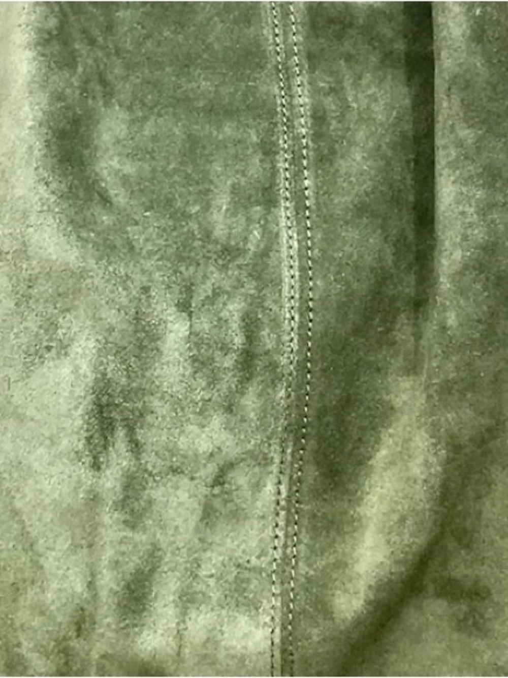 Made in Italy suede leather zipper tote moss / warm sage green - Picture 5 of 13